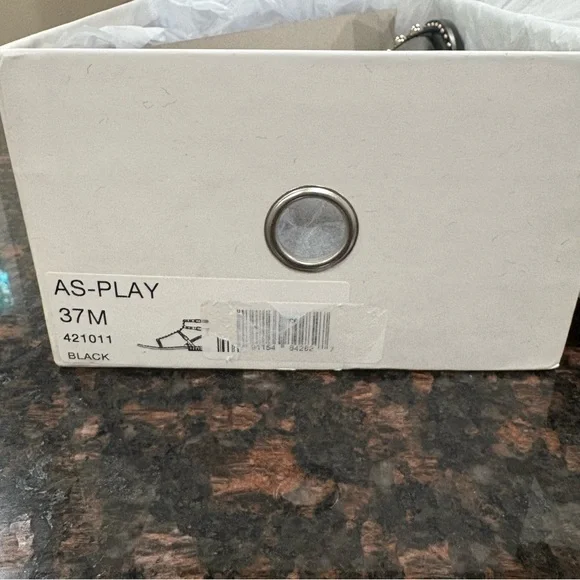 NEW Ash Play Stud Leather Embellished Sandals Black Gold Size 37 US 7 - Picture 5 of 8